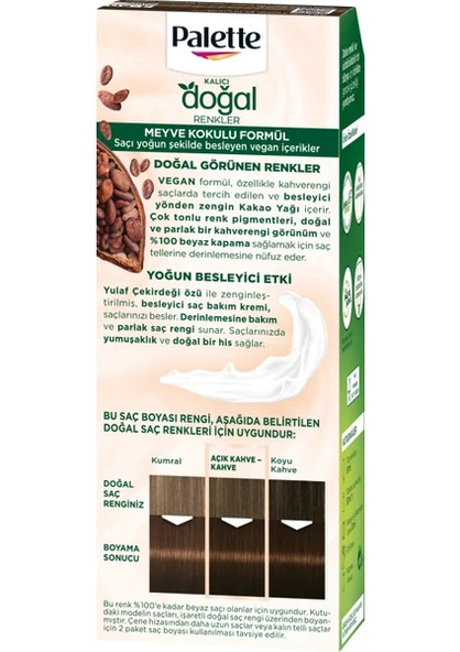 Palette Kalıcı Doğal Renkler Saç Boyası 4-60 Altın Kahve - Resim 4
