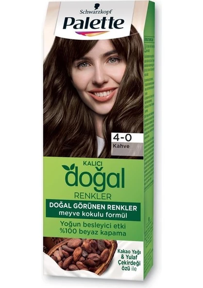 Palette Kalıcı Doğal Renkler Saç Boyası 4-0 Kahve X 3 Adet - Resim 4