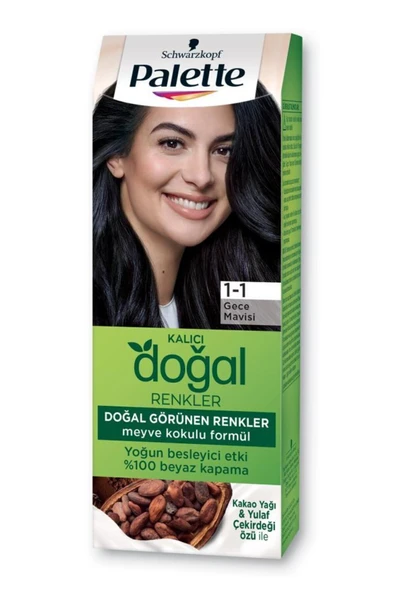 Palette Kalıcı Doğal Renkler Saç Boyası 1-1 Gece Mavisi X 3 Adet - 4