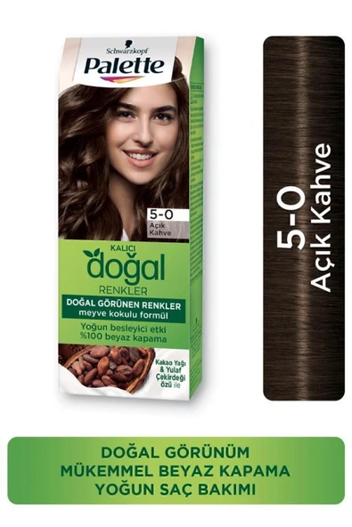 Palette Kalıcı Doğal Renkler Saç Boyası 5-0 Açık Kahve X 3 Adet - 3