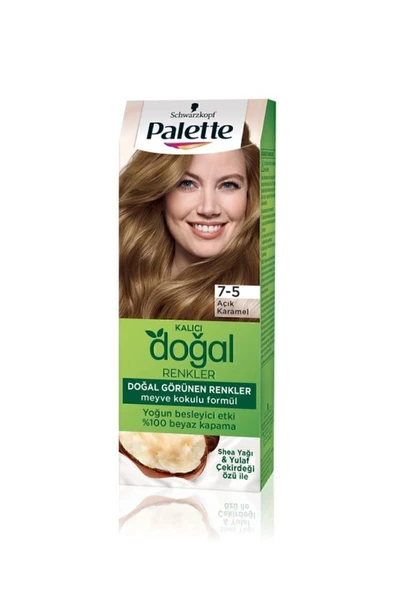 Palette Kalıcı Doğal Renkler Saç Boyası 7-5 Açık Karamel X 3 Adet - Resim 4