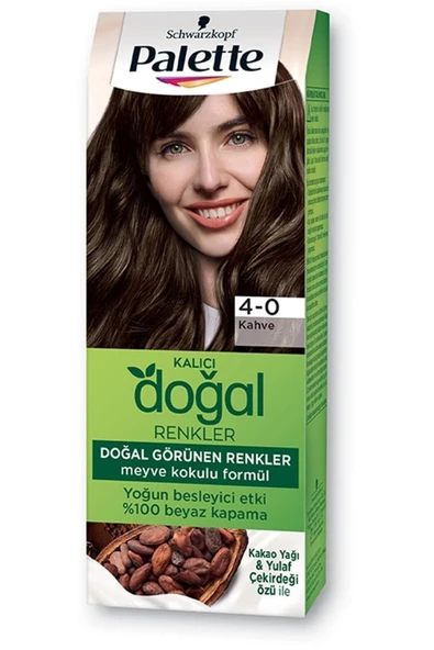 Palette Kalıcı Doğal Renkler Saç Boyası 4-0 Kahve