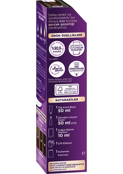 Palette Saç Boyası Göz Alıcı Renk 3-65 Çikolata Kahve - Resim 3