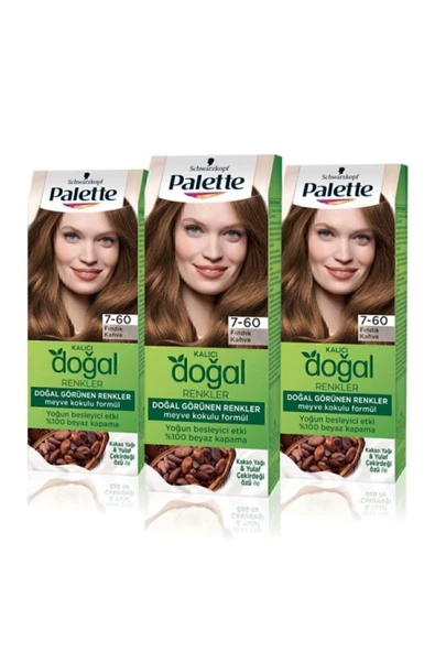 Palette Kalıcı Doğal Renkler Saç Boyası 7-60 Fındık Kahve X 3 Adet - 2