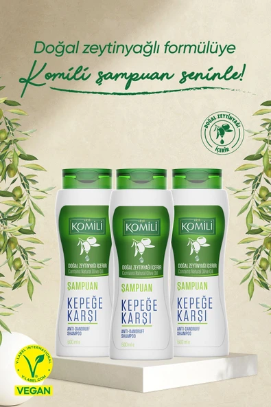 Komili Kepekli Saçlar İçin Kepek Karşıtı Vegan Şampuan 3'lü Set - 3 X 500 ML - 2