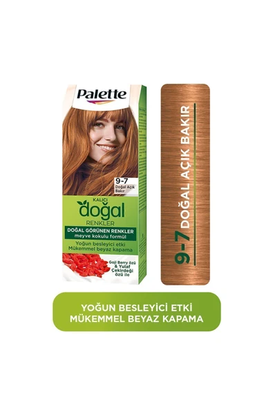 Palette Kalıcı Doğal Renkler Saç Boyası 9-7 Doğal Açık Bakır