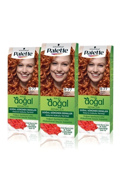 Palette Kalıcı Doğal Renkler Saç Boyası 8-77 Tarçın Bakır x 3 Adet - Resim 2
