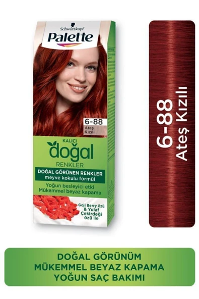Palette Kalıcı Doğal Renkler Saç Boyası 6-88 Ateş Kızılı