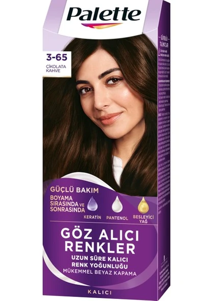 Palette Saç Boyası Göz Alıcı Renk 3-65 Çikolata Kahve - Resim 2