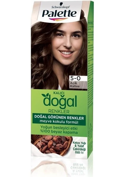 Palette Kalıcı Doğal Renkler Saç Boyası 5-0 Açık Kahve X 3 Adet - Resim 4