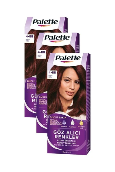 Palette Göz Alıcı Renkler 4-88 Koyu Kızıl X3 Adet - Resim 2