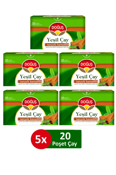 Doğuş Tarçınlı Karanfilli Yeşil Çay 5 Adet 20'li ürün görseli
