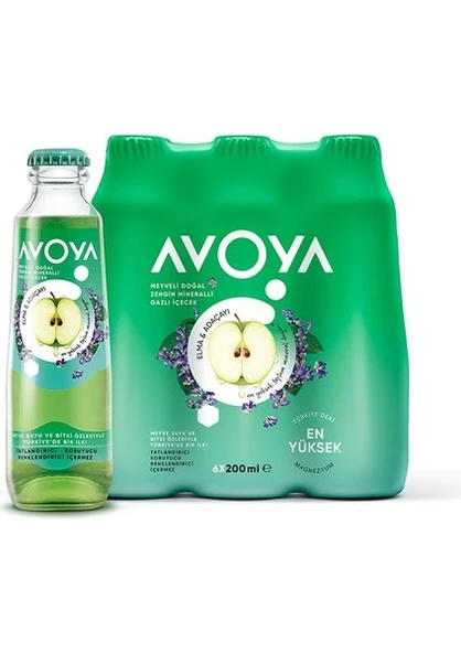 Avoya 6'lı Elma & Adaçayı Maden Suyu 200 ml - 2