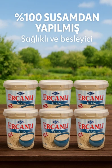Ercanlı Meşhur Denizli Kale Tahini 950 gr X 6 Adet (%100 SUSAM) - 1