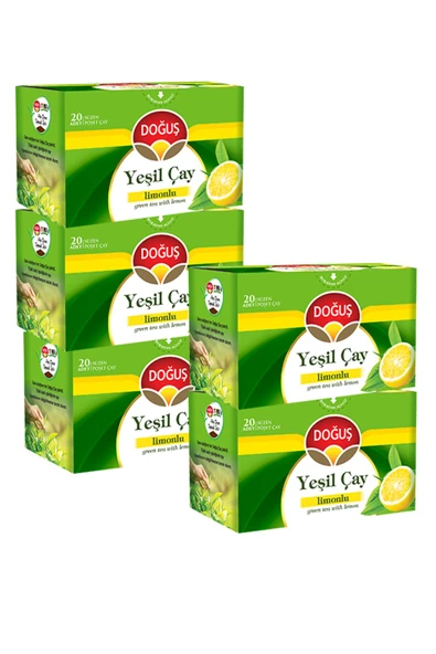Doğuş YEŞİLÇAY LİMONLU 20 SÜZEN POŞET (30 gr), 5 ADET ürün görseli