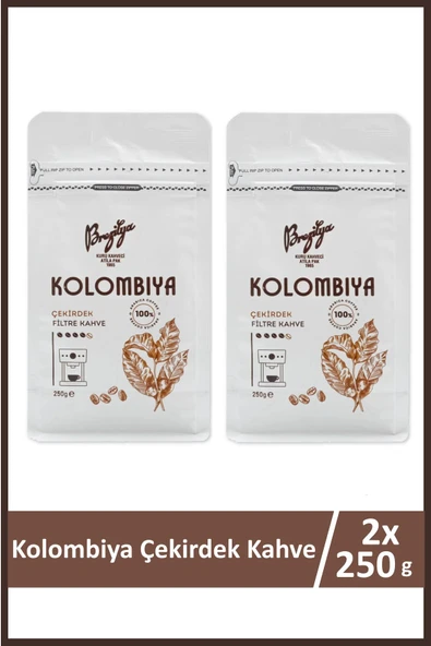 Brezilya Kuru Kahveci Atilla Pak Kolombiya Çekirdek Kahve 250 gr x 2 Adet