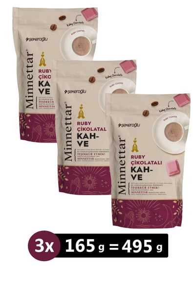 Şekeroğlu Minnettar Ruby Çikolatalı Kahve 165 gr x 3 Adet