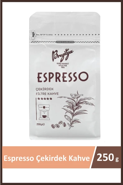 Brezilya Kuru Kahveci Atilla Pak Espresso Çekirdek Kahve 250 gr