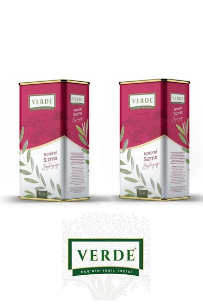 VERDE Naturel Sızma Teneke Zeytinyağı 5 lt x 2 Adet