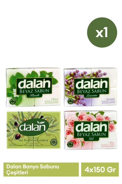 Dalan Banyo Sabunu 4 x 150 Gr( Gül + Lavanta + Zeytinyağlı + Klasik )