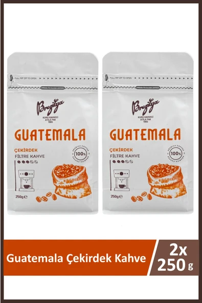 Brezilya Kuru Kahveci Atilla Pak Guatemala Çekirdek Kahve 250 gr x 2 Adet