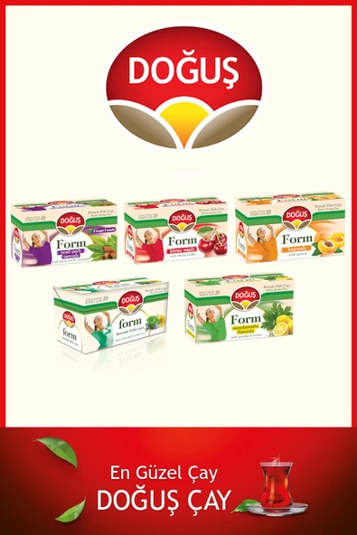 Doğuş Form Çayları Serisi (Kiraz Saplı, Kayısılı, Karışık , Maydanozlu Limonlu, Yeşil Çaylı Tarçınlı) - 1