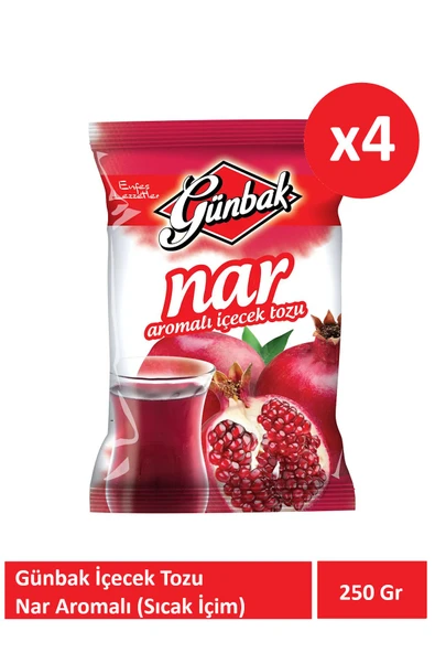Günbak 250 Gr Nar Aromalı İçecek Tozu x 4 Adet - 1