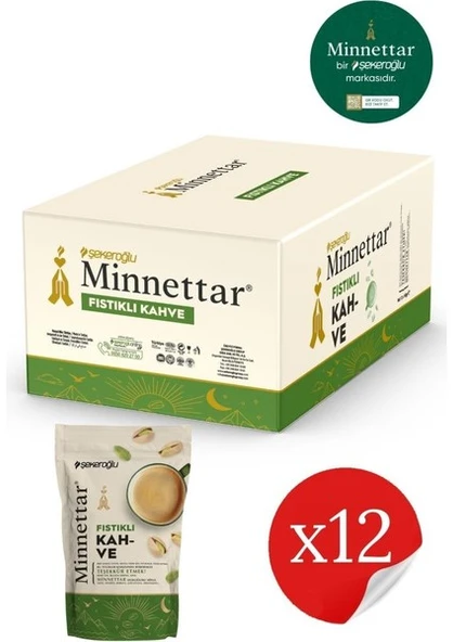 Şekeroğlu Minnettar Fıstıklı Kahve 12 x 165 gr ( 12 Paket ) - 1