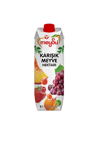 Meysu Meyve Nektarı 1 lt x 4 Adet (Kayısı, Vişne, Şeftali, Karışık Meyve) - 2