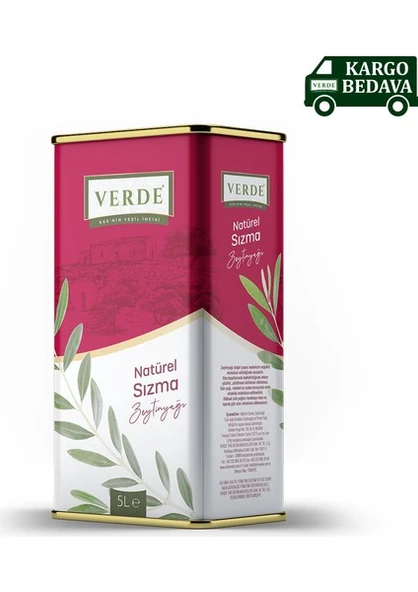 Verde Naturel Sızma Zeytinyağı 5 lt Teneke