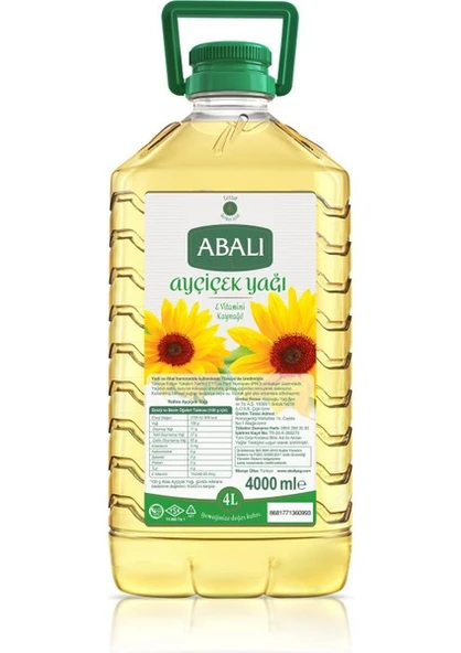 Abalı Ayçiçek Yağı 4 Lt