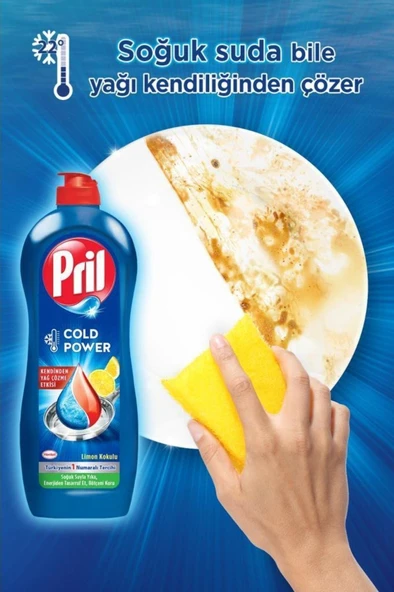 Pril Elde Yıkama Sıvı Bulaşık Deterjanı 4x675g Limon 5+ Etki - Kendinden Yağ Çözme - 4