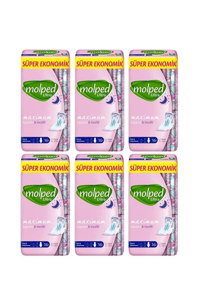 Molped Ultra Süper Ekonomik 16'lı Gece X 6 Paket