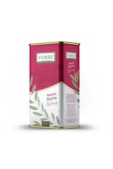 VERDE Naturel Sızma Teneke Zeytinyağı 5 lt