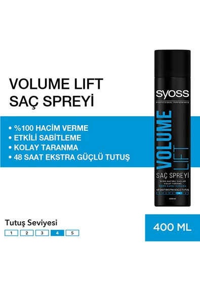 Syoss Pure Volume Saç Köpüğü 250ml +Max Hold Köpük 250ml +Volume Lift Sprey 400ml +Style Plex Sprey 400ml - 4