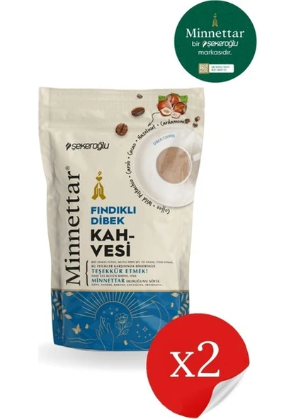 Şekeroğlu Minnettar Fındıklı Dibek Kahvesi 2 x 165 gr ( 2 Paket ) - 1