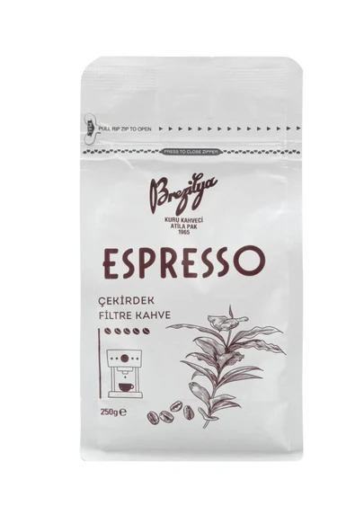 Brezilya Kuru Kahveci Atilla Pak Espresso Çekirdek Kahve 250 gr x 2 Adet - 2