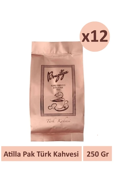 Brezilya Kuru Kahveci Atilla Pak Türk Kahvesi 250g X 12 Adet - 2
