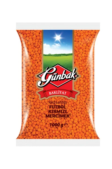 Günbak Futbol Kırmızı Mercimek 1 Kg x 3 Adet - Resim 2