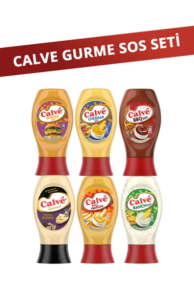 Calve Ranch Sos + Burger Sos + Trüflü Mayonez + Cheddar Sos + Ballı Hardal + BBQ Sos