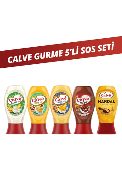 Calve Ranch Sos 245 gr Köri Sos 260 gr Cheddar Sos 240 gr Bbq Sos 290 gr Hardal 250 gr