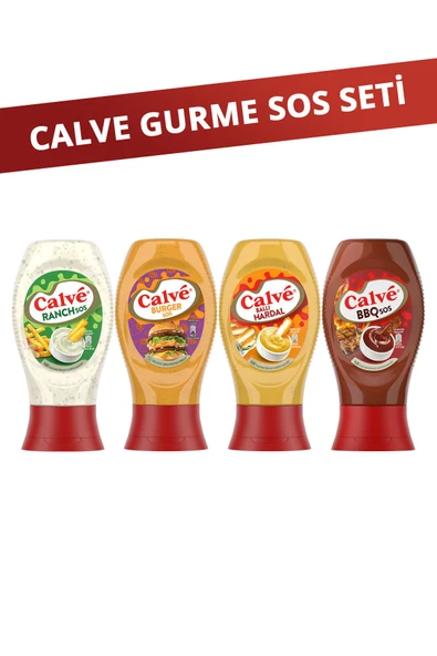 Calve Sos Paketi Ranch Sos + Ballı Hardal + Burger Sos + BBQ Sos