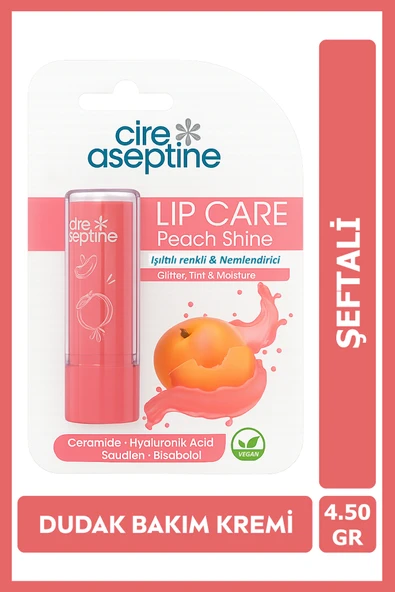 Cire Aseptine Lip Care Peach (Şeftali) Renkli Dudak Nemlendirici 4,5 G - 1