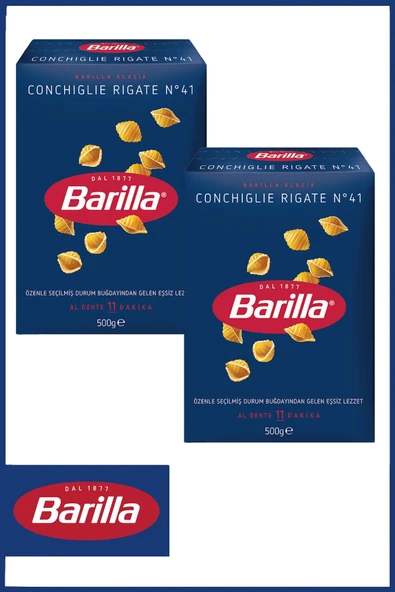 Barilla Mini Midye Makarna (CONCHİGLİE RİGATE) 500 gr X 2 Adet