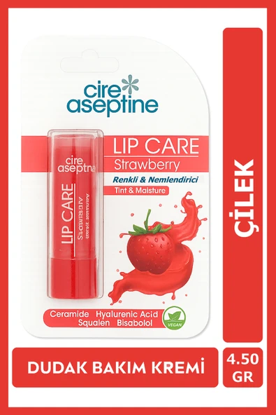 Cire Aseptine Lip Care Strawberry (Çilek) Renkli Dudak Nemlendirici 4,5 G - 1