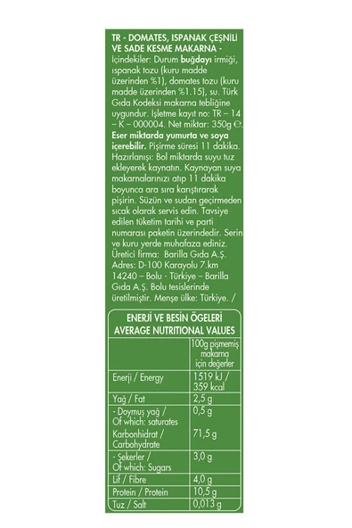 Filiz Sebzeli Burgu Makarna 350 Gr. X 2 Adet - Resim 3