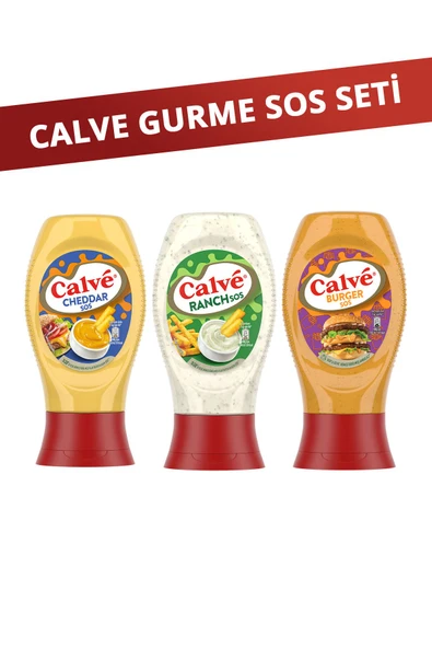 Calve Ranch Sos 245g + Cheddar Sos 240g + Burger Sos 245g ürün görseli