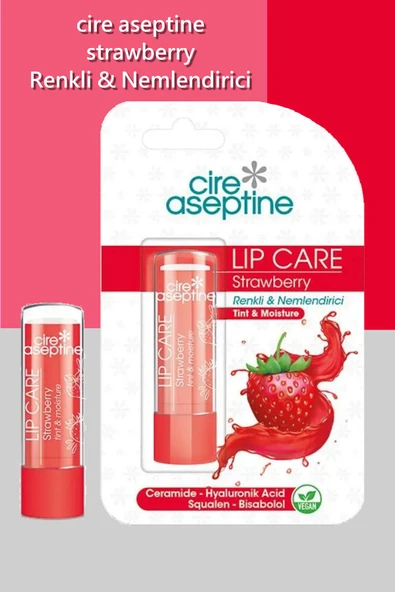 Cire Aseptine Lip Care Strawberry (Çilek) Renkli Dudak Nemlendirici 4,5 G - 3
