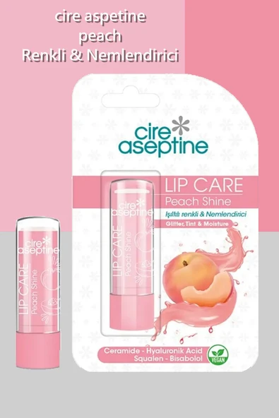 Cire Aseptine Lip Care Peach (Şeftali) Renkli Dudak Nemlendirici 4,5 G - 3