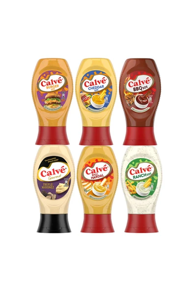 Calve Ranch Sos + Burger Sos + Trüflü Mayonez + Cheddar Sos + Ballı Hardal + BBQ Sos - Resim 2